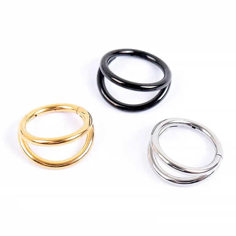 Double Septum Stacked Hoop Rings